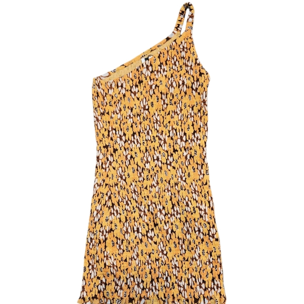 FAITHFULL THE BRAND TERRE MER MINI DRESS in LI RENI FLORAL PRINT ORANGE - Picture 9 of 11